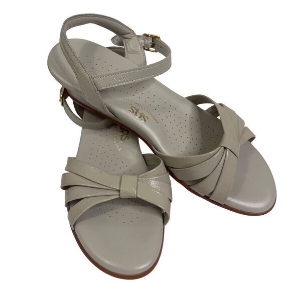 SAS Women's Tripad Comfort Beige Patent Leather Strappy Sandals Size 8 S M151841 - Picture 1 of 14